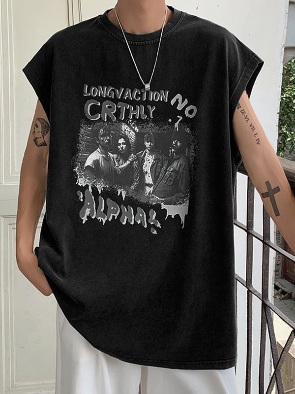 T-Shirts mit verwaschenem Distressed-Print für Herren-2