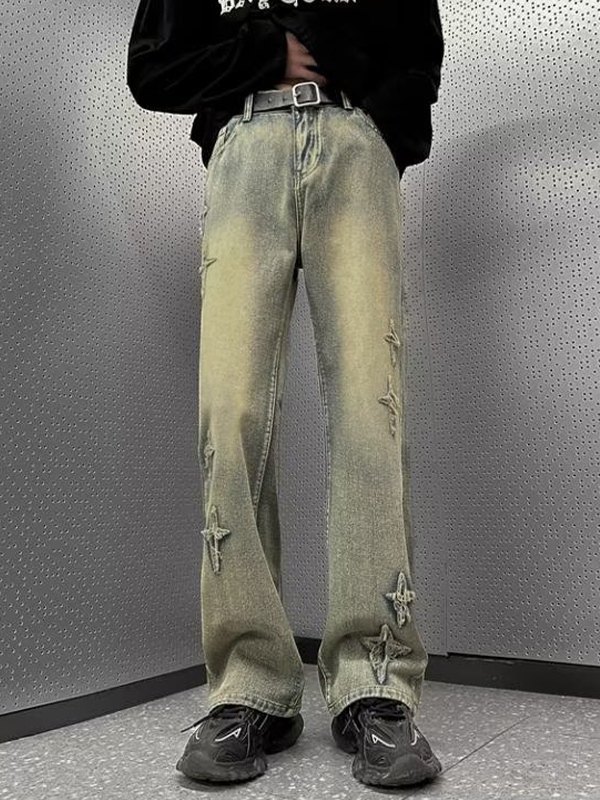 Herrenjeans mit Sternenapplikation-1