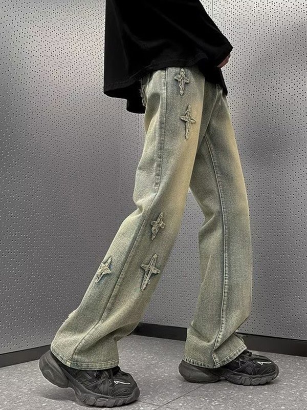 Herrenjeans mit Sternenapplikation-4