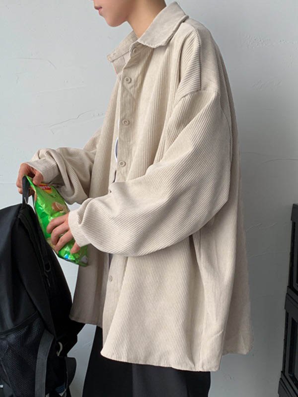 Lässiges Cord-Langarmhemd für Herren-2