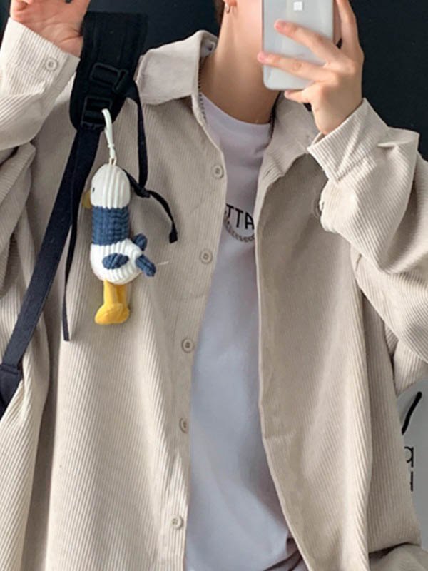 Lässiges Cord-Langarmhemd für Herren-1