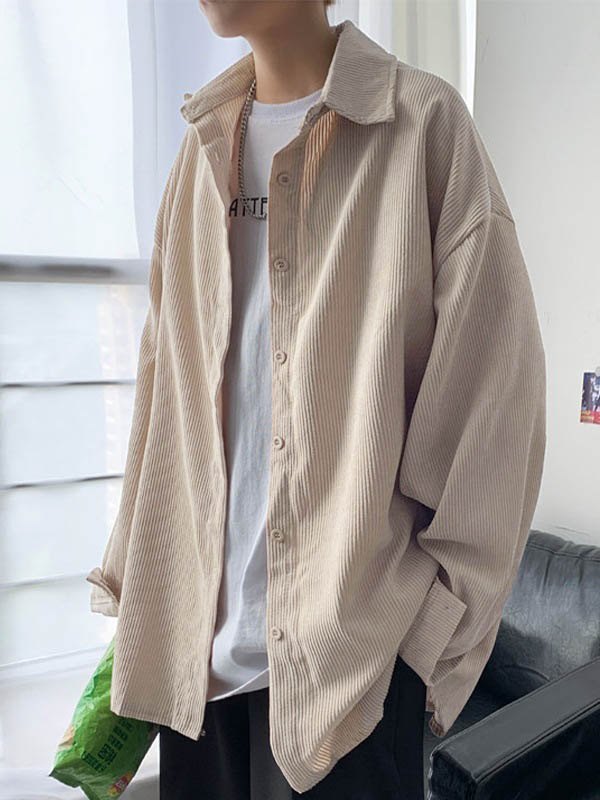 Lässiges Cord-Langarmhemd für Herren-3